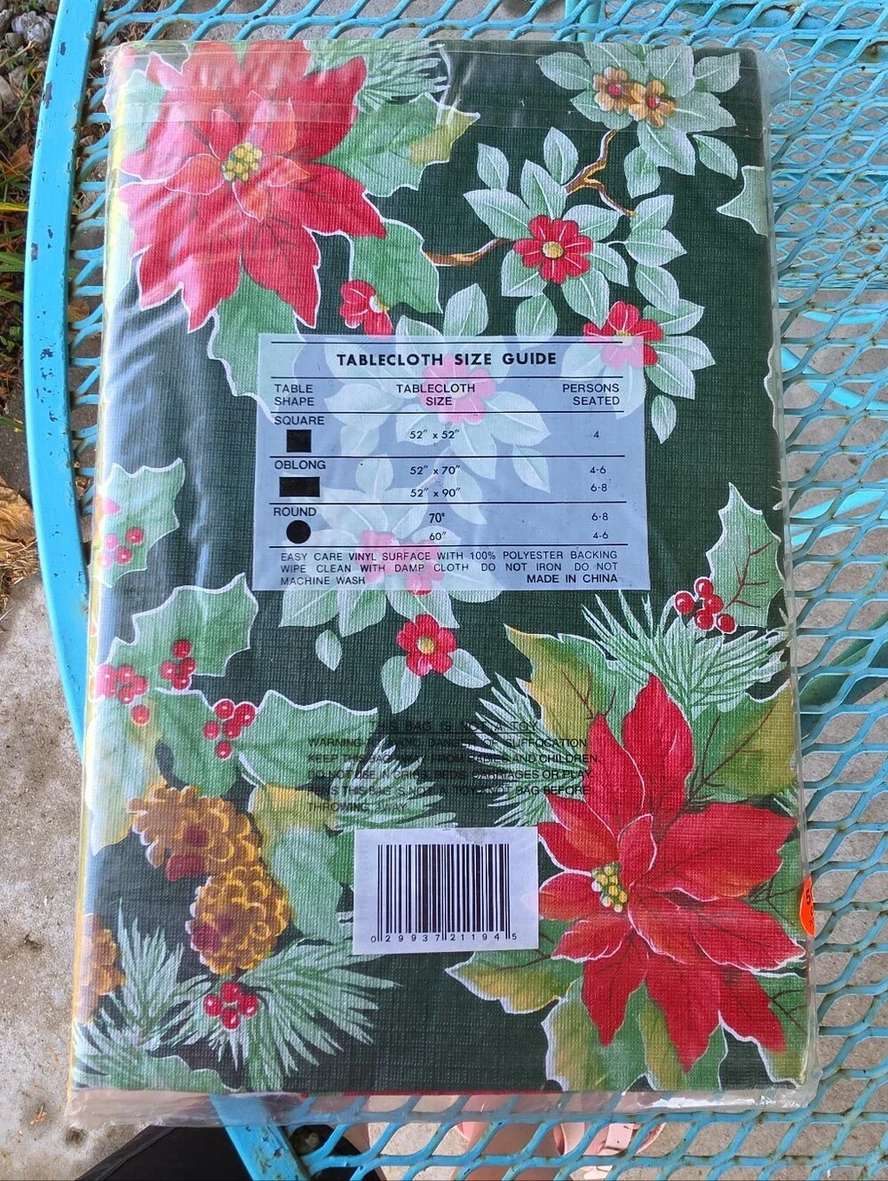 Vintage poinsettia vinyl
